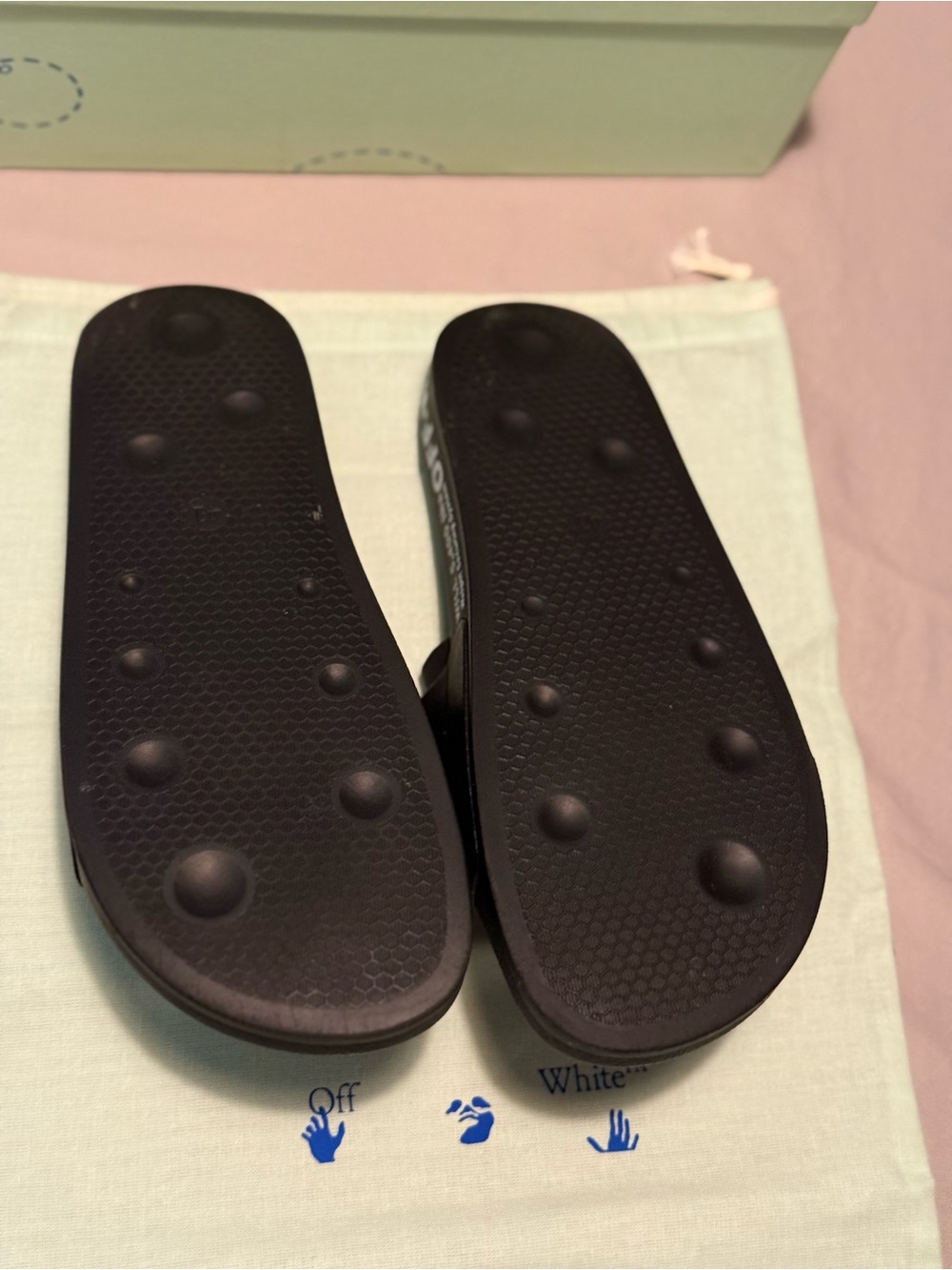 NIB Off-White Black and White Industrial Strap Slide Sandals - Picture 10 of 12